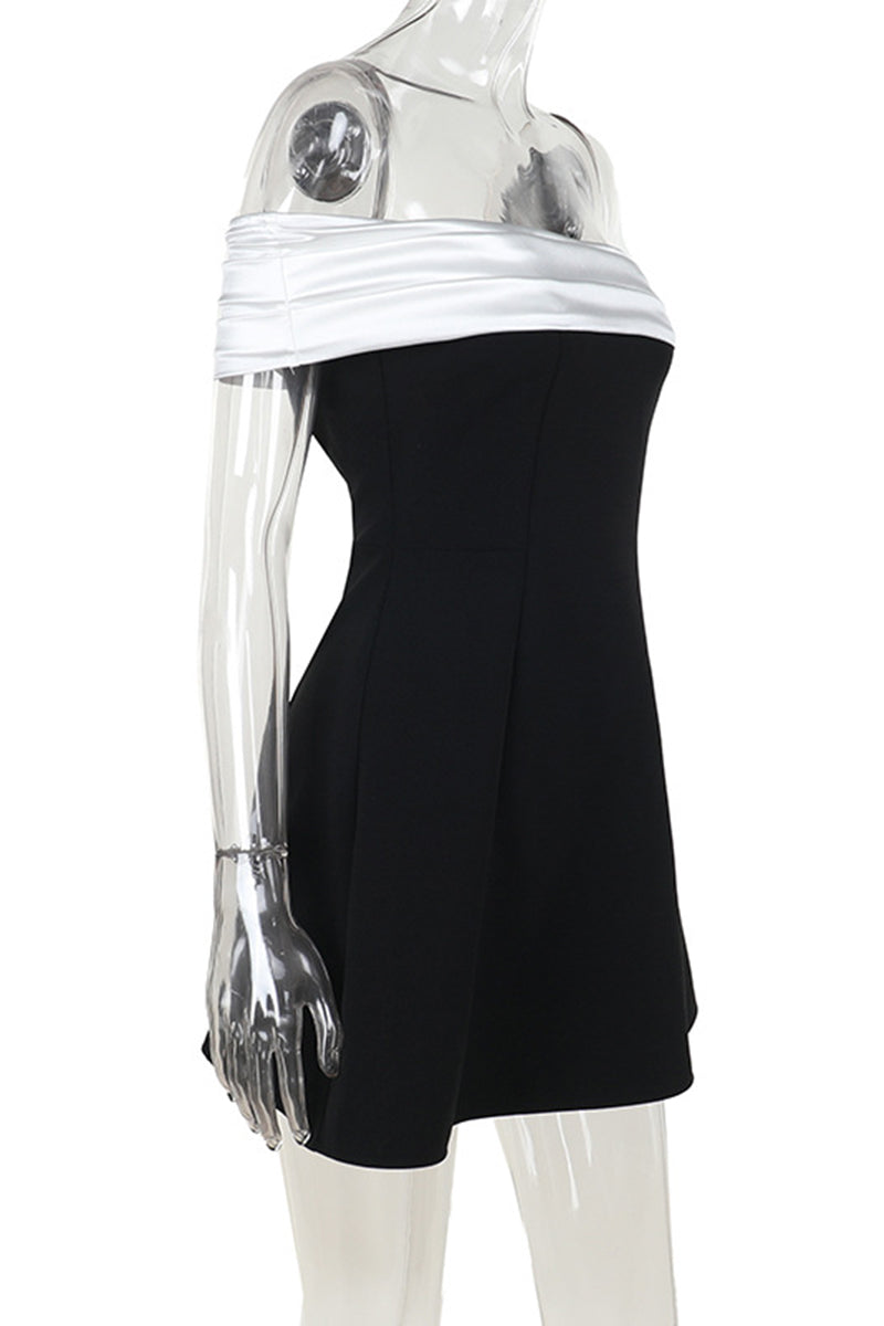 Off-Shoulder Flare Cocktail Dress