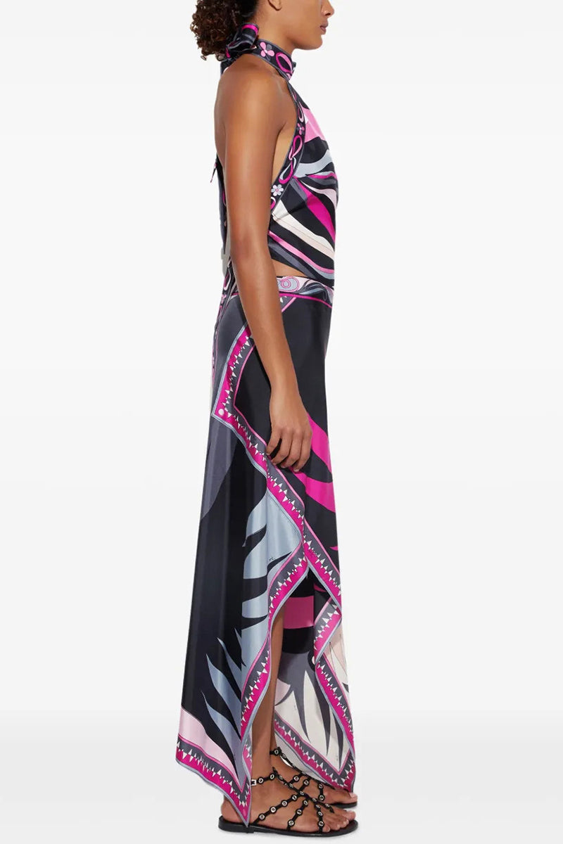 Halter Neck Asymmetrical Sundress