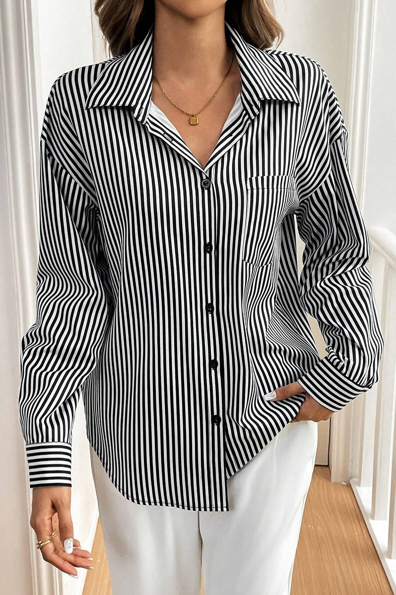Striped Bow Back Blouse