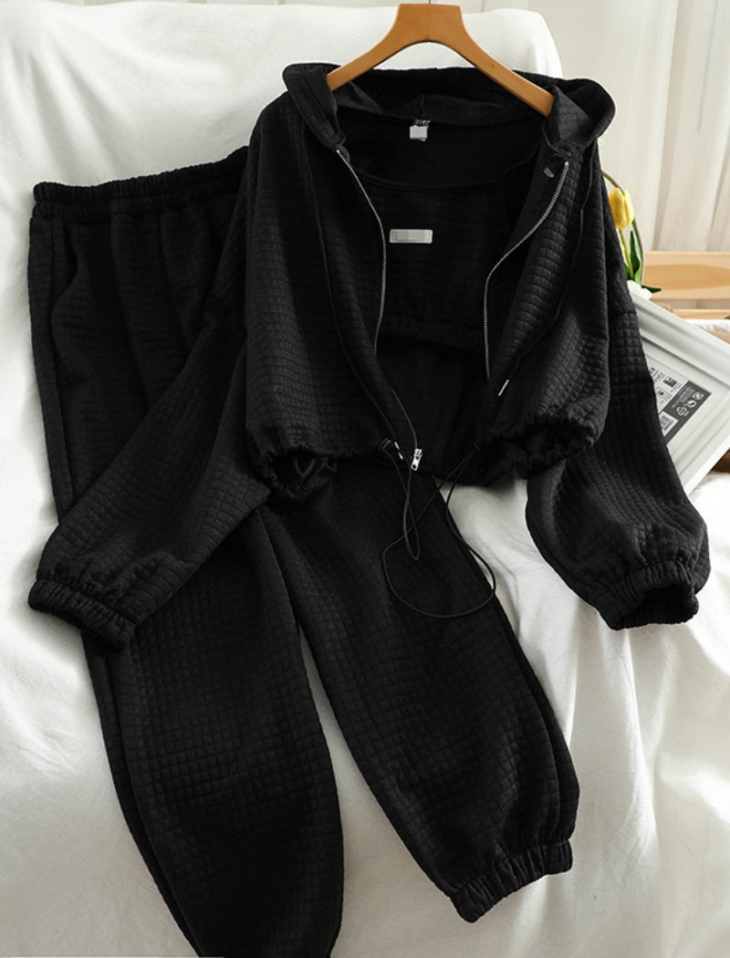 Quilted Hooded Jacket and Jogger Pants Set
