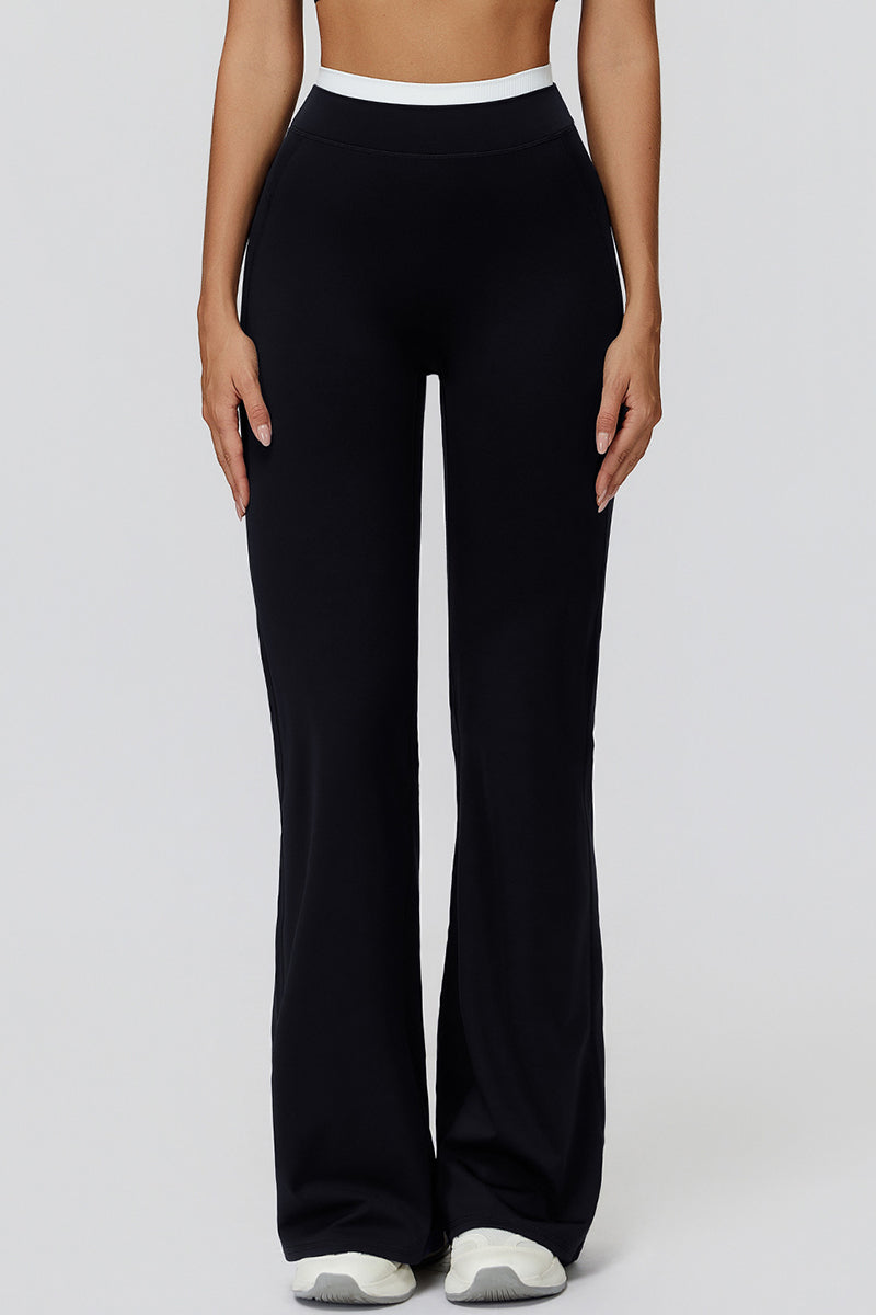 Flare Leg Joggers with Contrast Waistband