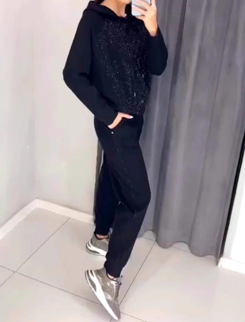 Sparkle Accent Casual Two-Piece Set