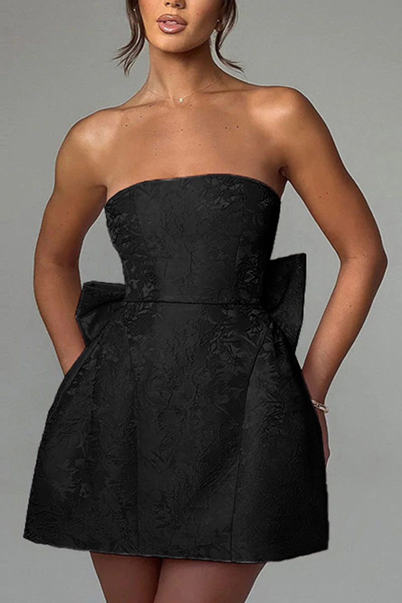Strapless Floral Cocktail Dress