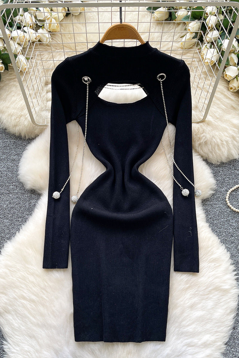 Cutout Chain Detail Casual Dress