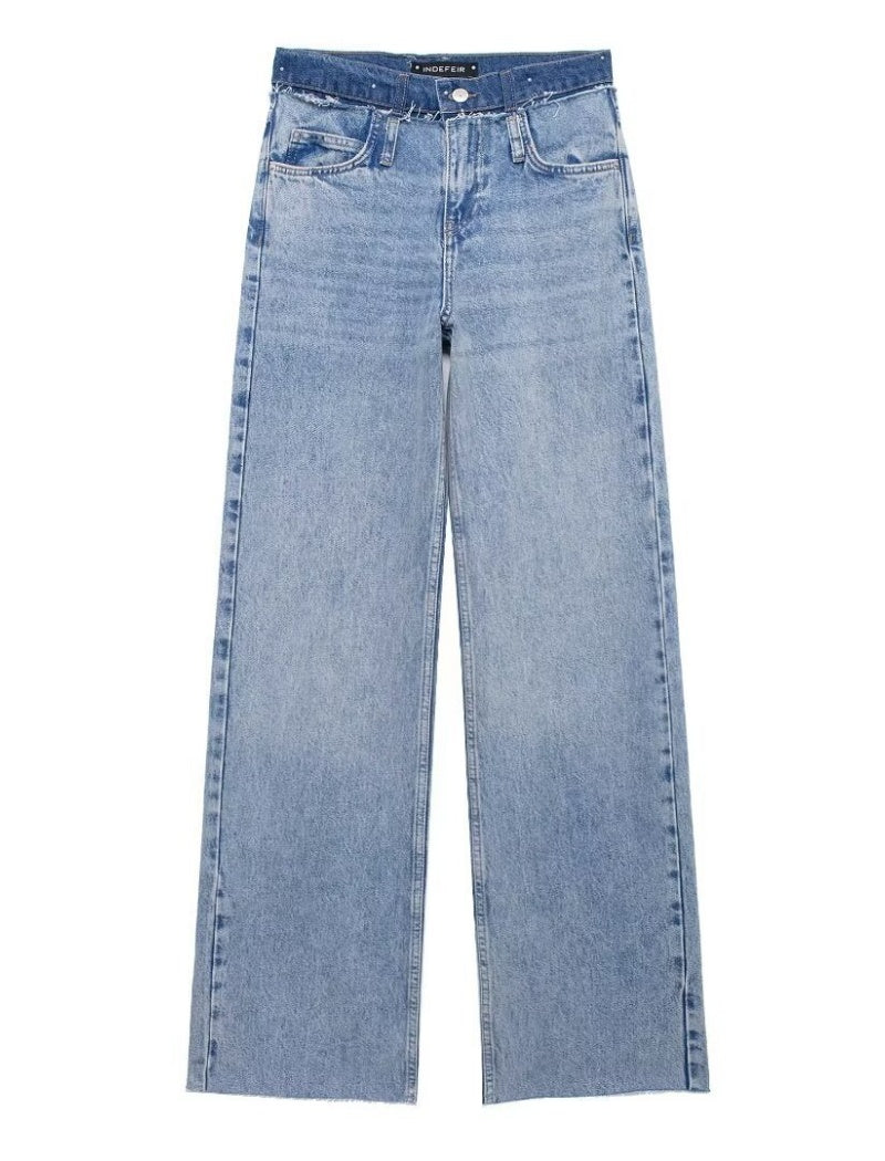 High-Waisted Straight-Leg Jeans