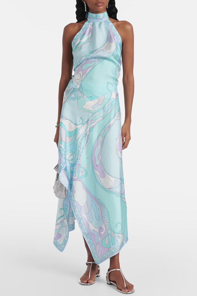 Halter Neck Asymmetrical Sundress