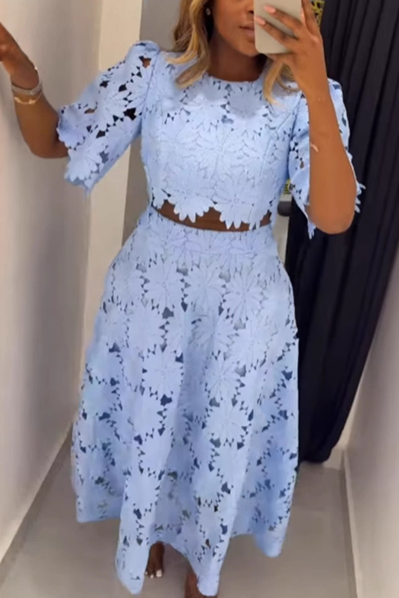 Floral Cutout Two-Piece Set