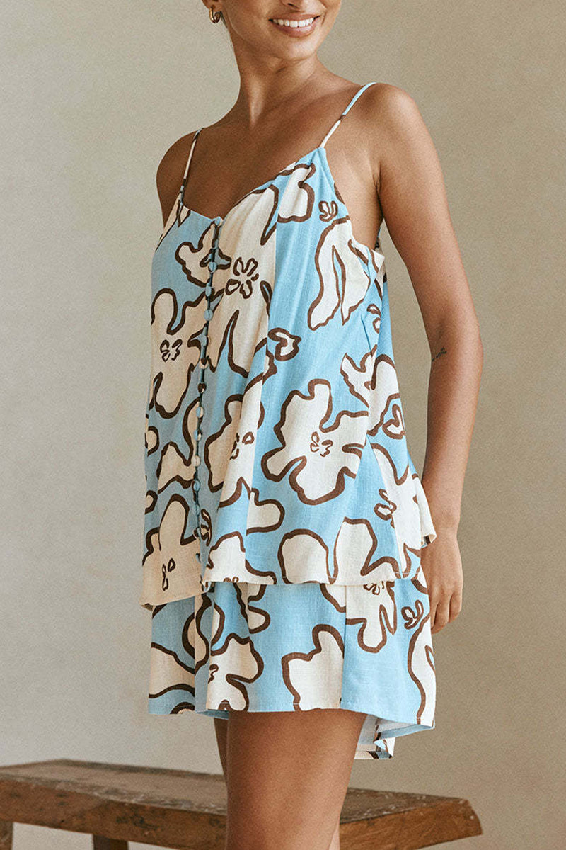 Floral Buttoned Casual Set