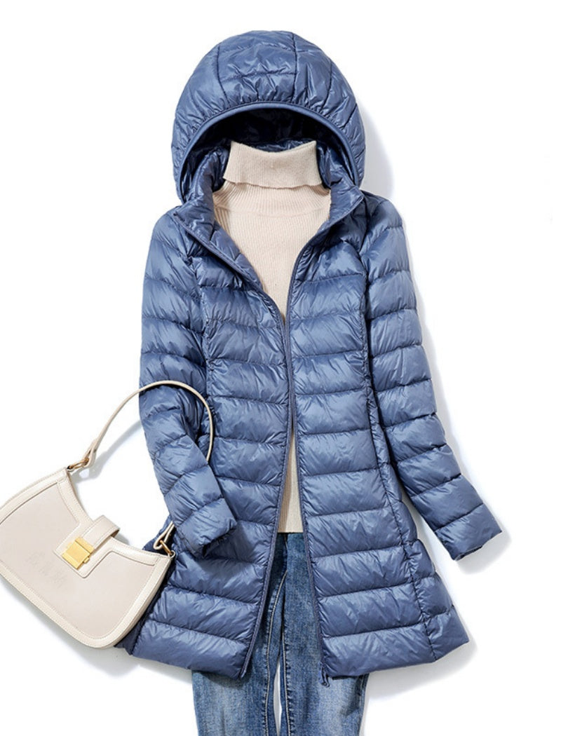 Long Hooded Quilted Coat