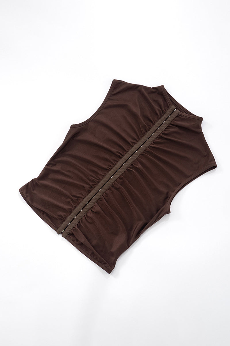 Ruched Front Sleeveless Tank Top