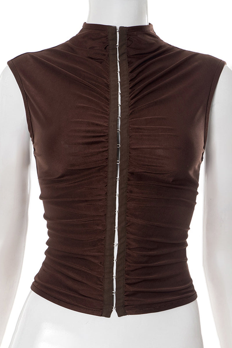 Ruched Front Sleeveless Tank Top