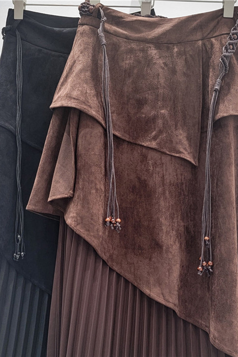 Layered Asymmetrical Midi Skirt