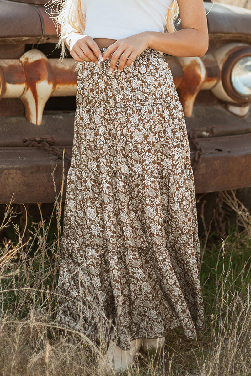 High-Slit Boho Maxi Skirt