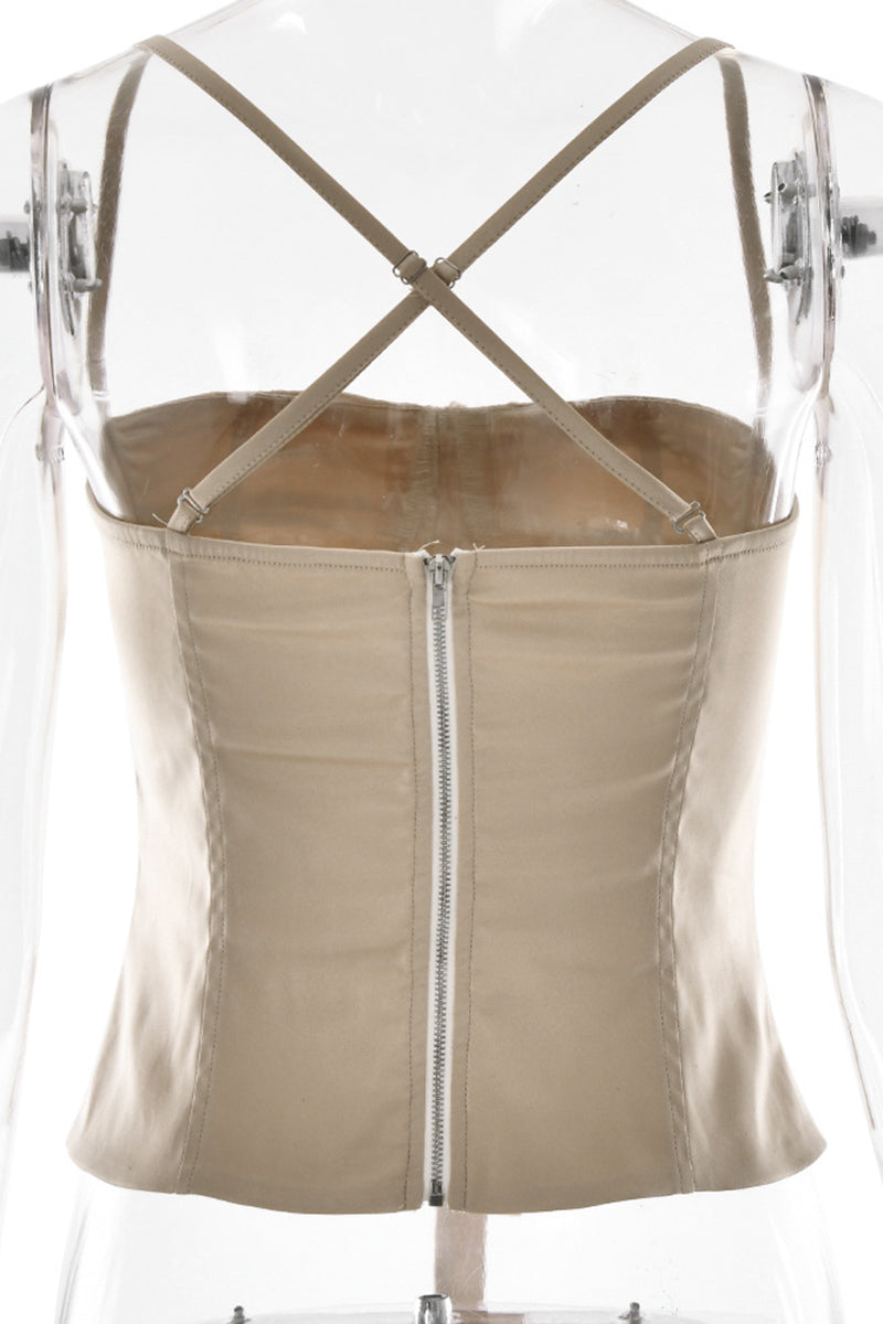 Ruched Tie Front Camisole