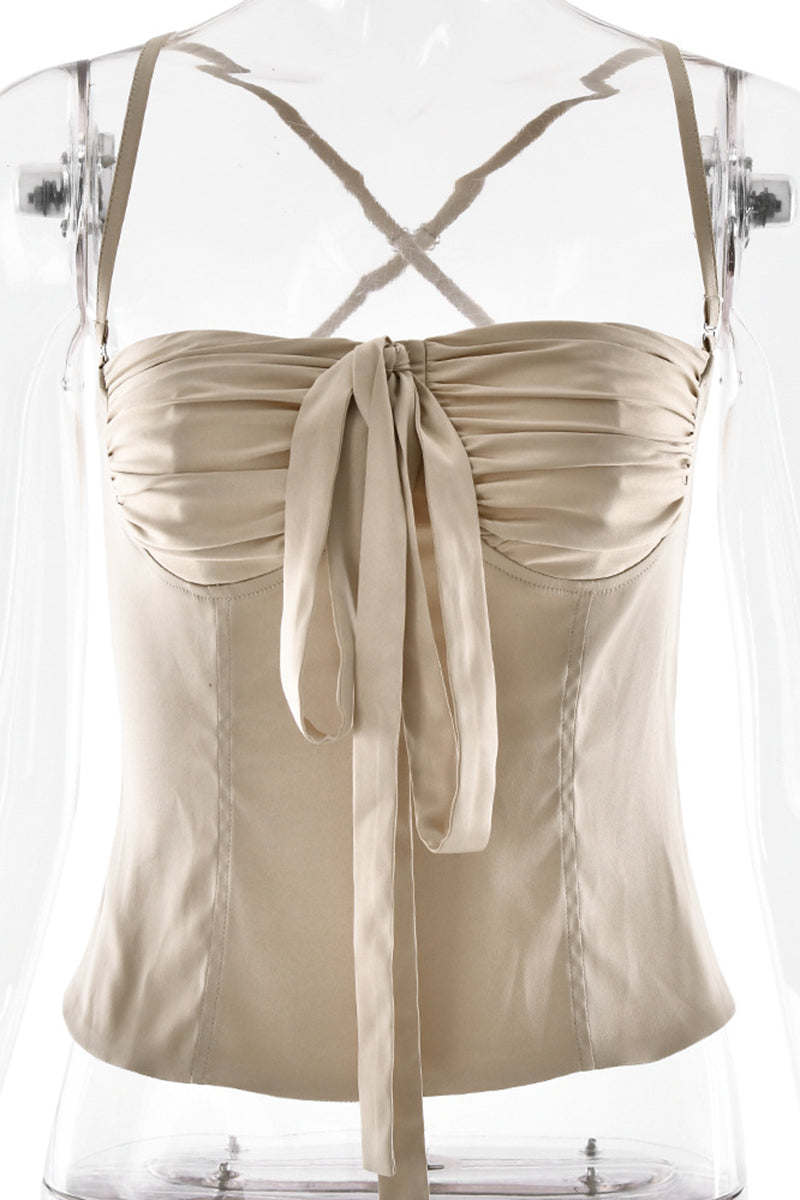 Ruched Tie Front Camisole