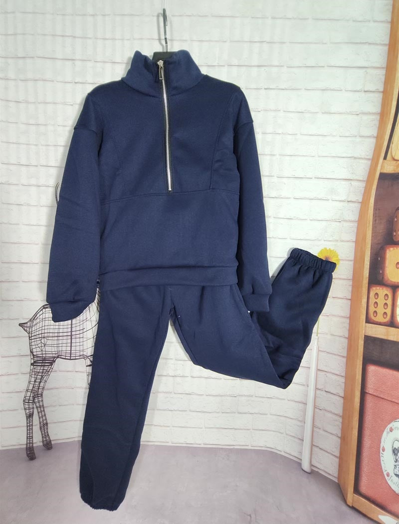 Cropped Zip-Up Jacket and Joggers Set