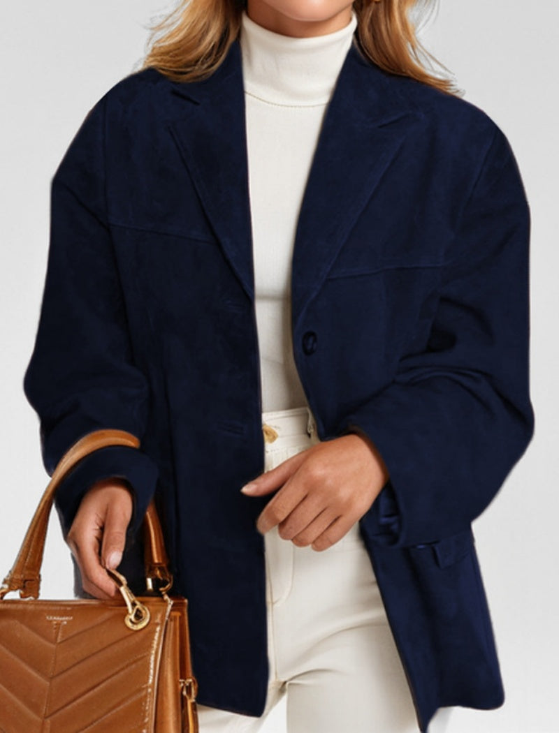 Relaxed-Fit Faux Suede Blazer