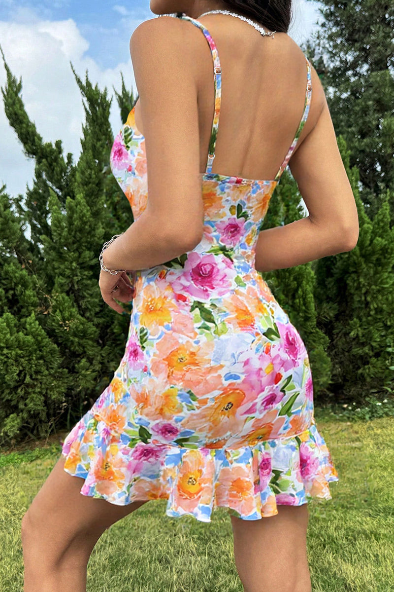 Floral Sundress with Ruffled Hem