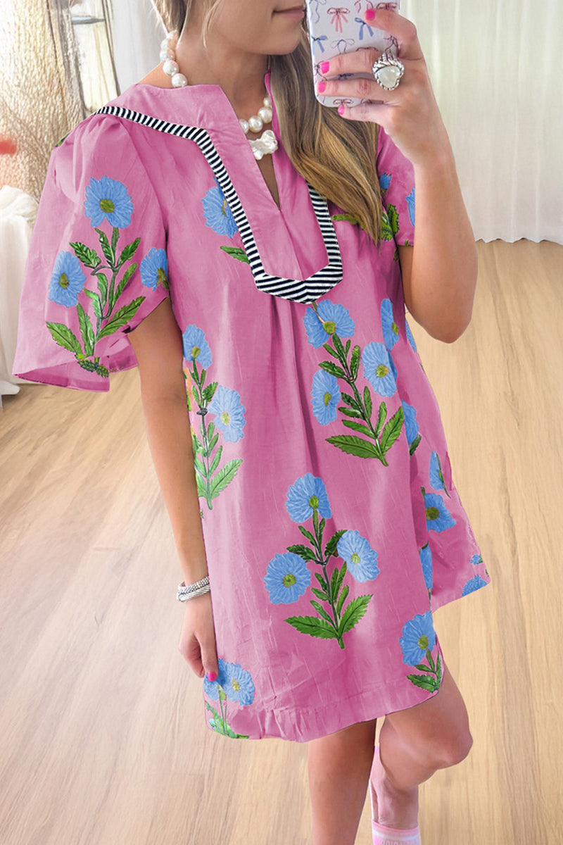 Floral Embroidered Babydoll Dress