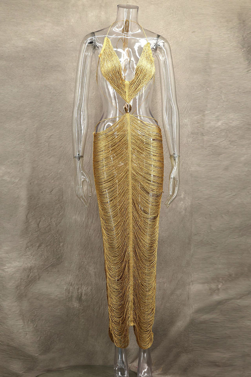 Shimmer Fringe Bodycon Dress