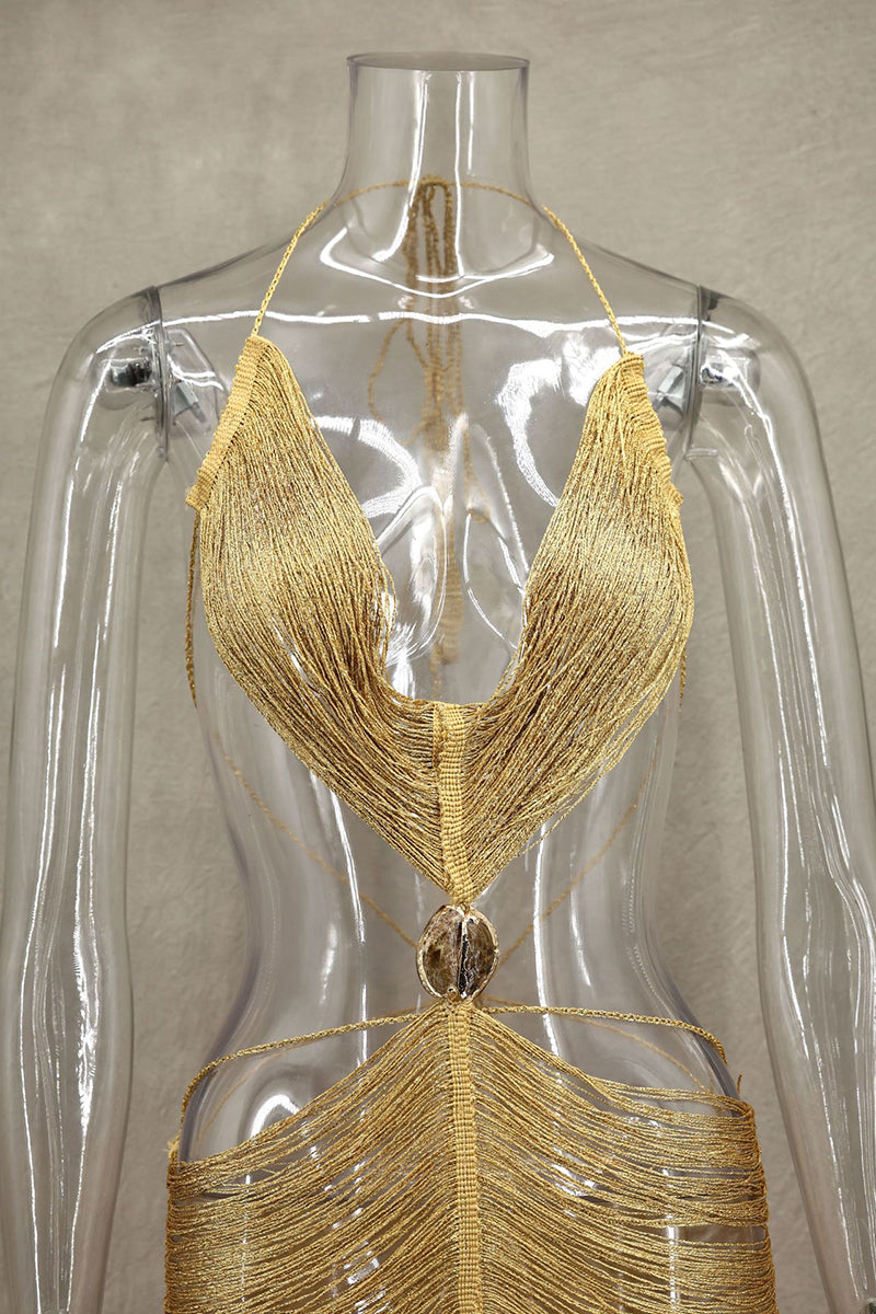 Shimmer Fringe Bodycon Dress