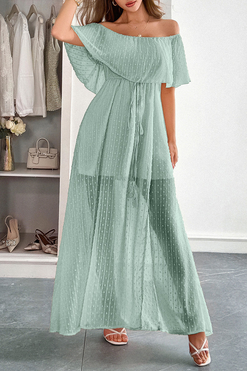 Off-Shoulder Polka Dot Sundress