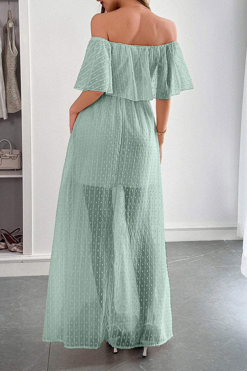 Off-Shoulder Polka Dot Sundress