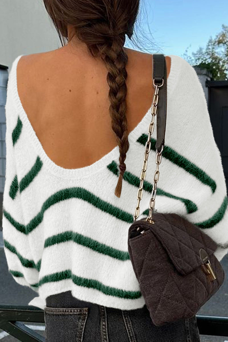 Relaxed Fit Striped Sweater