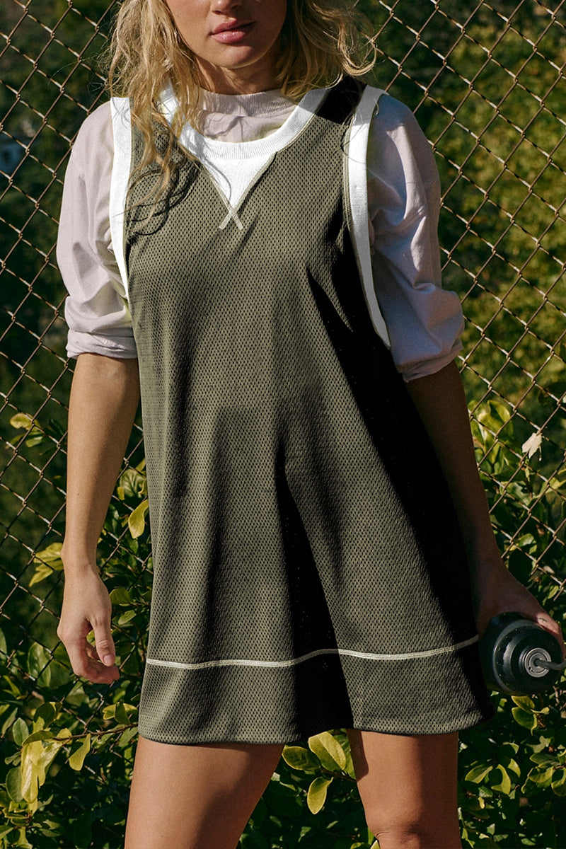 Sporty Sundress with Contrast Trim