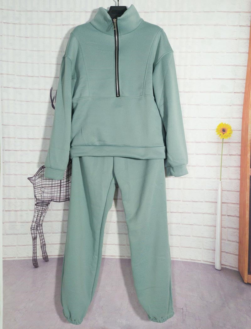 Cropped Zip-Up Jacket and Joggers Set