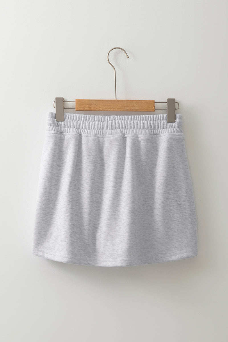 Drawstring Skirt with Flag Patches