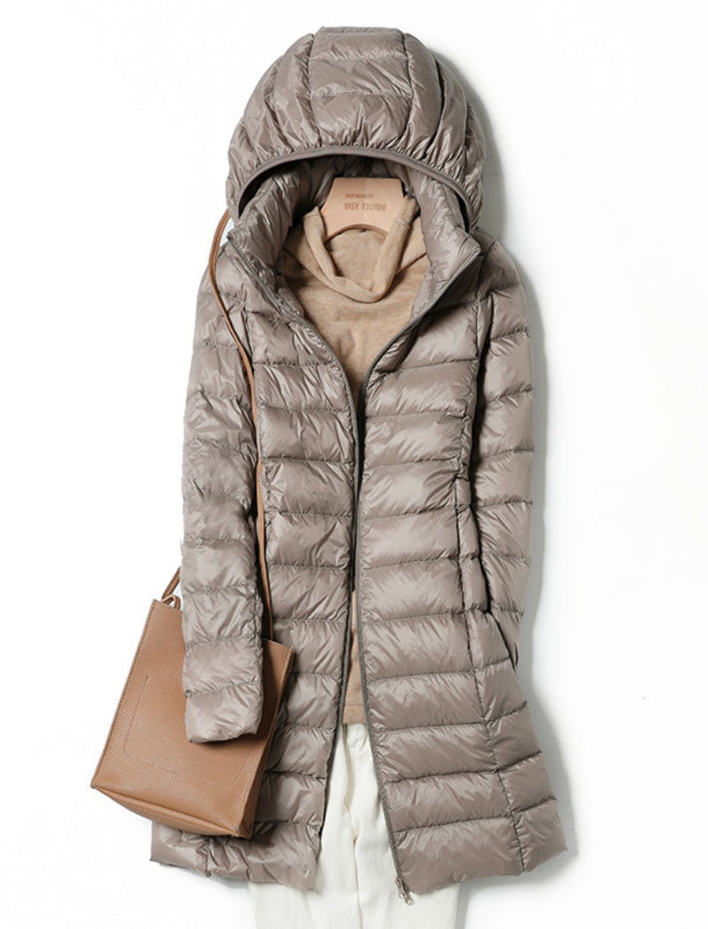 Long Hooded Quilted Coat