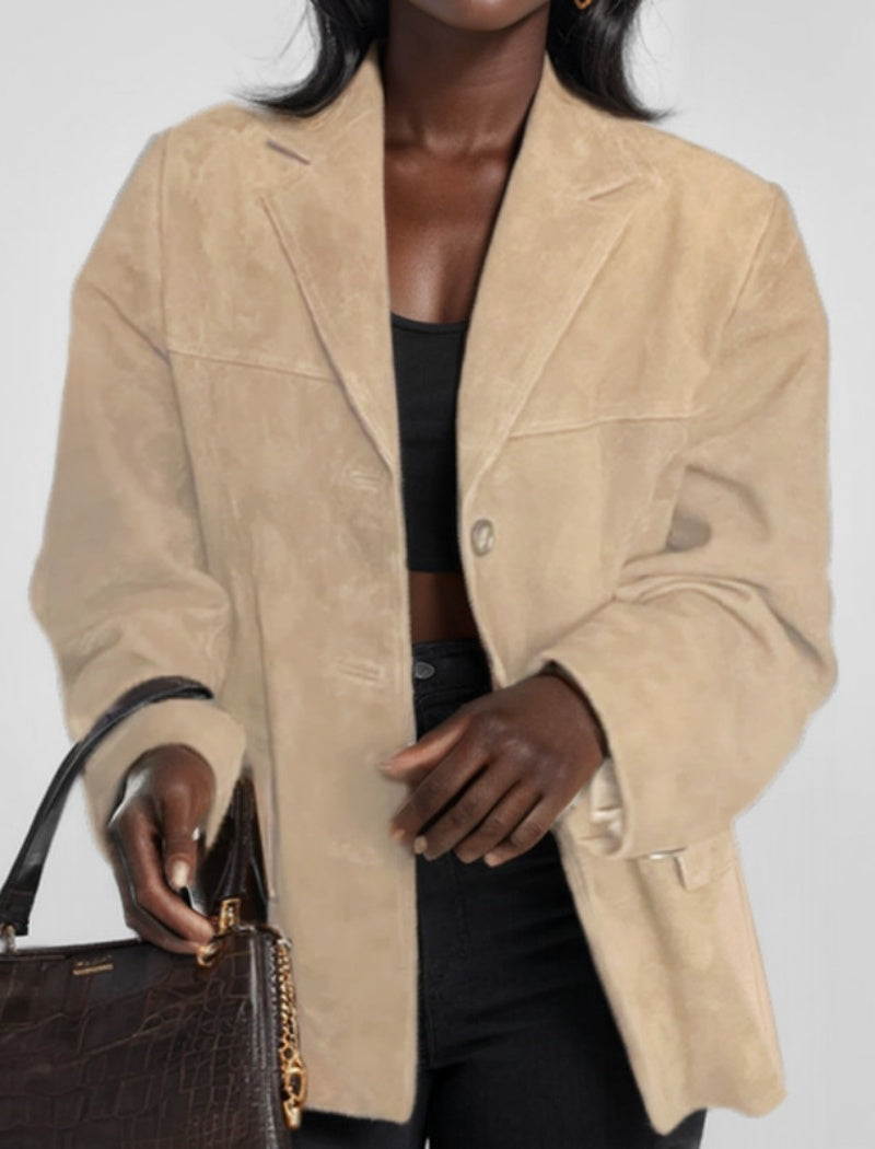 Relaxed-Fit Faux Suede Blazer