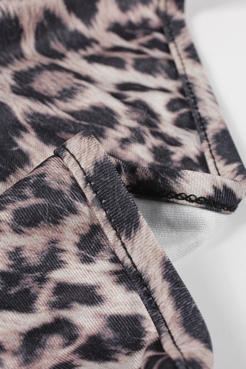 Leopard Print Halter Jumpsuit