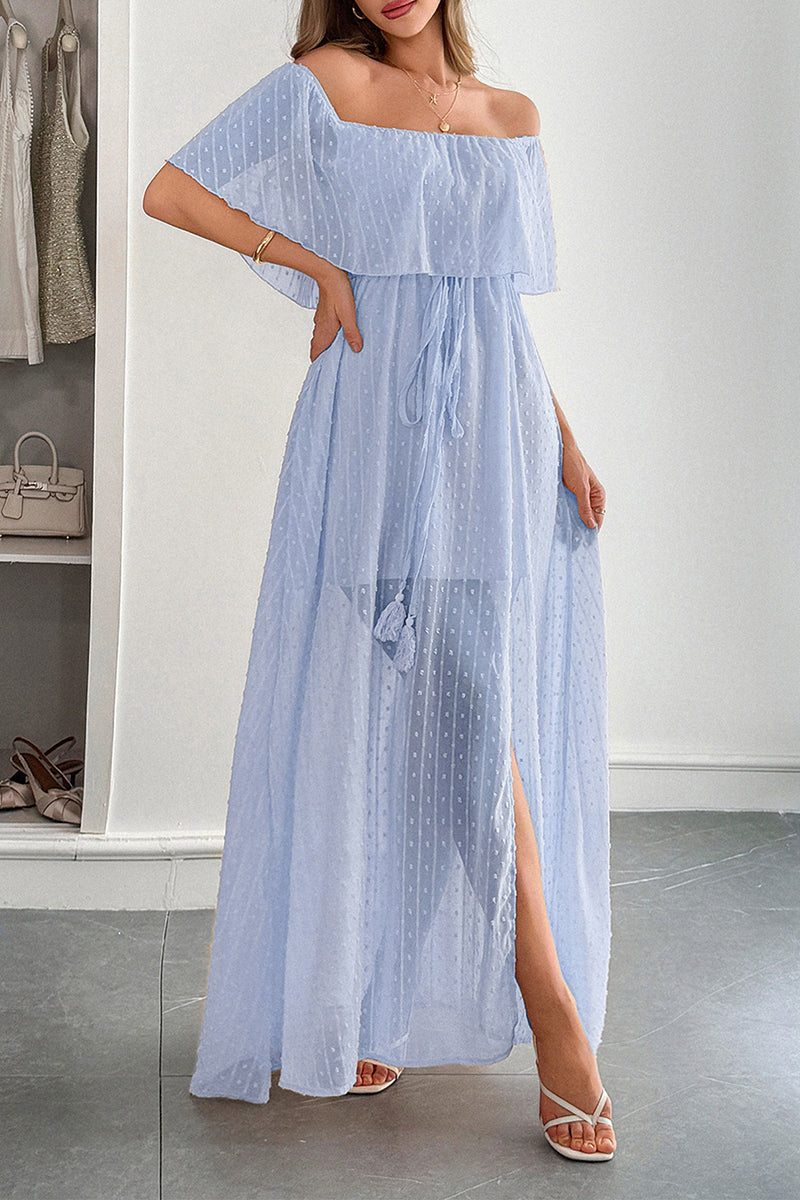 Off-Shoulder Polka Dot Sundress