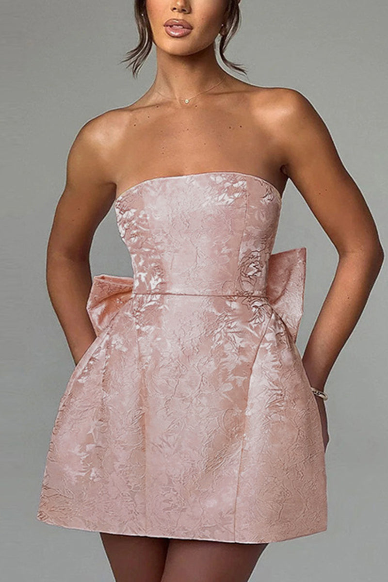 Strapless Floral Cocktail Dress