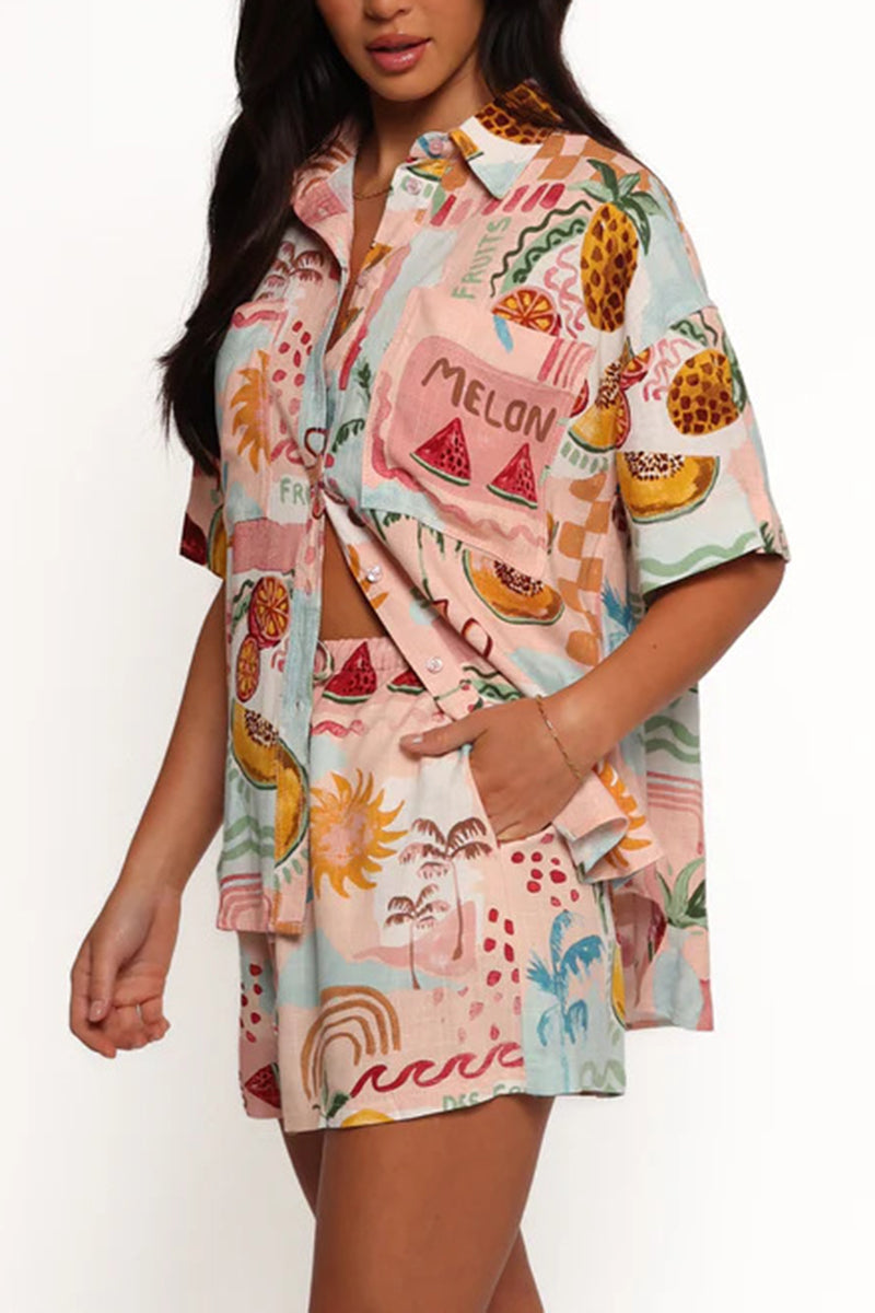 Short-Sleeve Graphic Shirt Romper