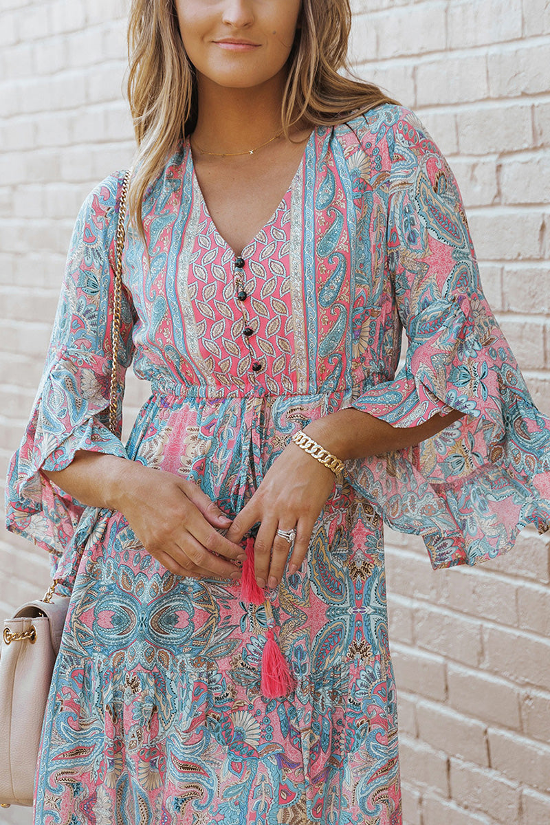 Boho Maxi Dress with Tassel Detail