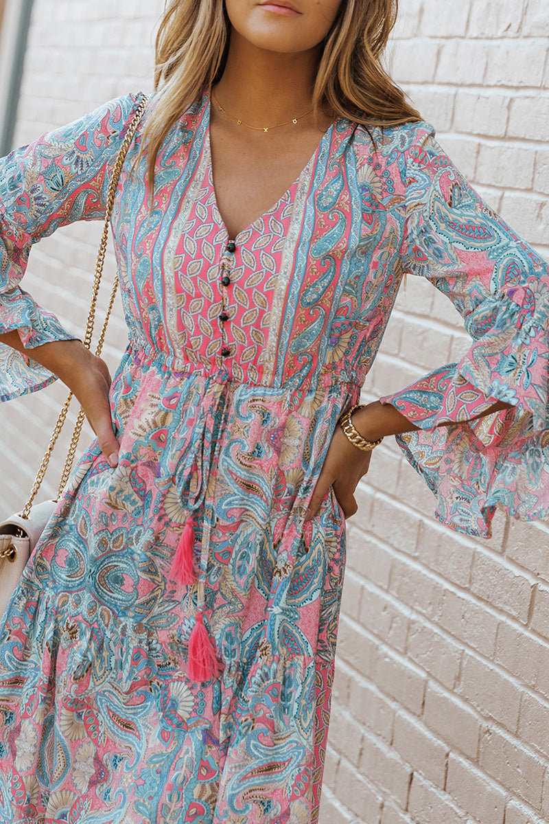 Boho Maxi Dress with Tassel Detail