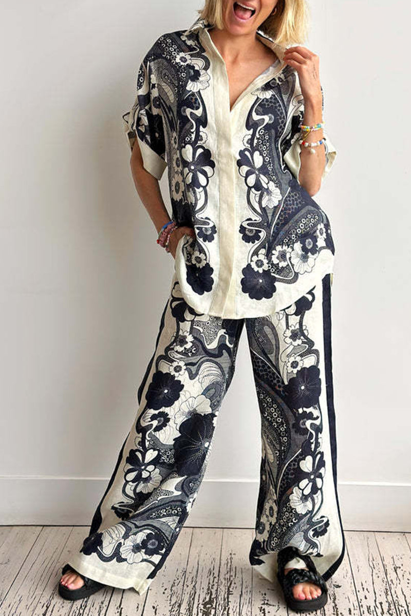 Navy Abstract Pajama Set