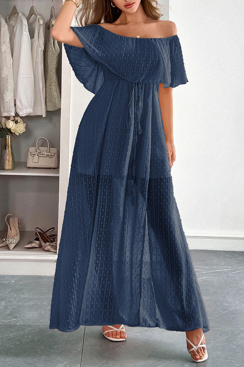 Off-Shoulder Polka Dot Sundress