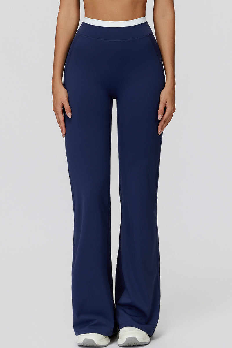 Flare Leg Joggers with Contrast Waistband