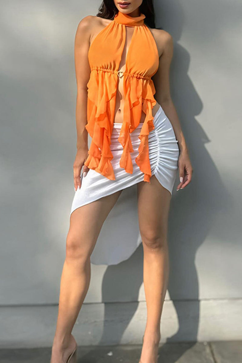 Halter Neck Draped Tank Top