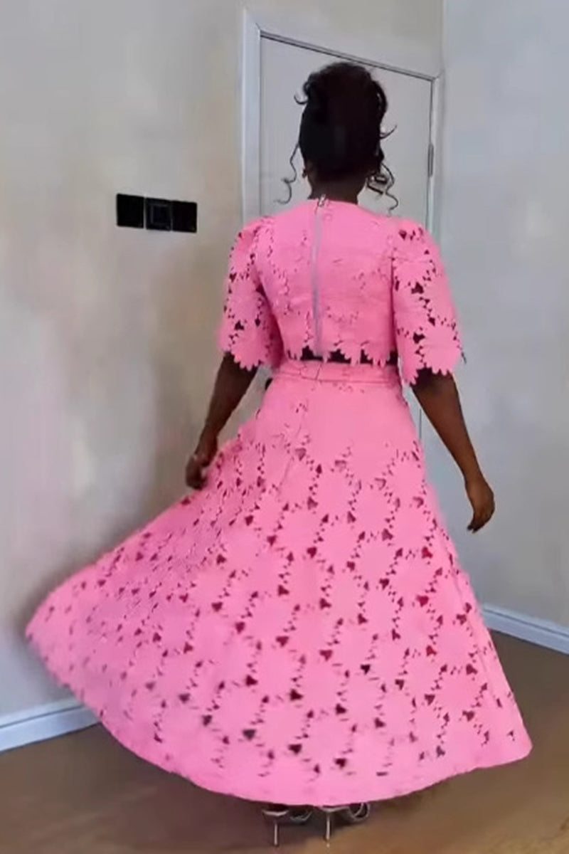 Floral Cutout Two-Piece Set