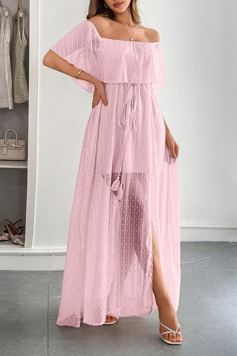 Off-Shoulder Polka Dot Sundress