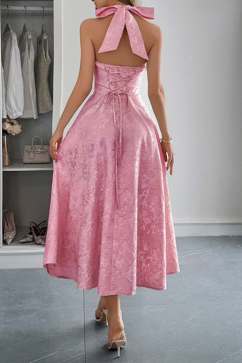 Elegant Halter Midi Sundress