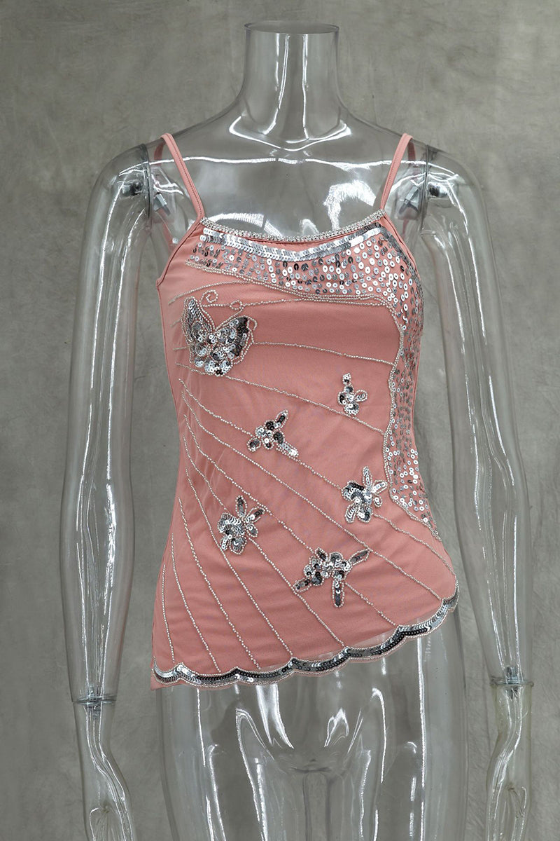 Embellished Sleeveless Tank Top