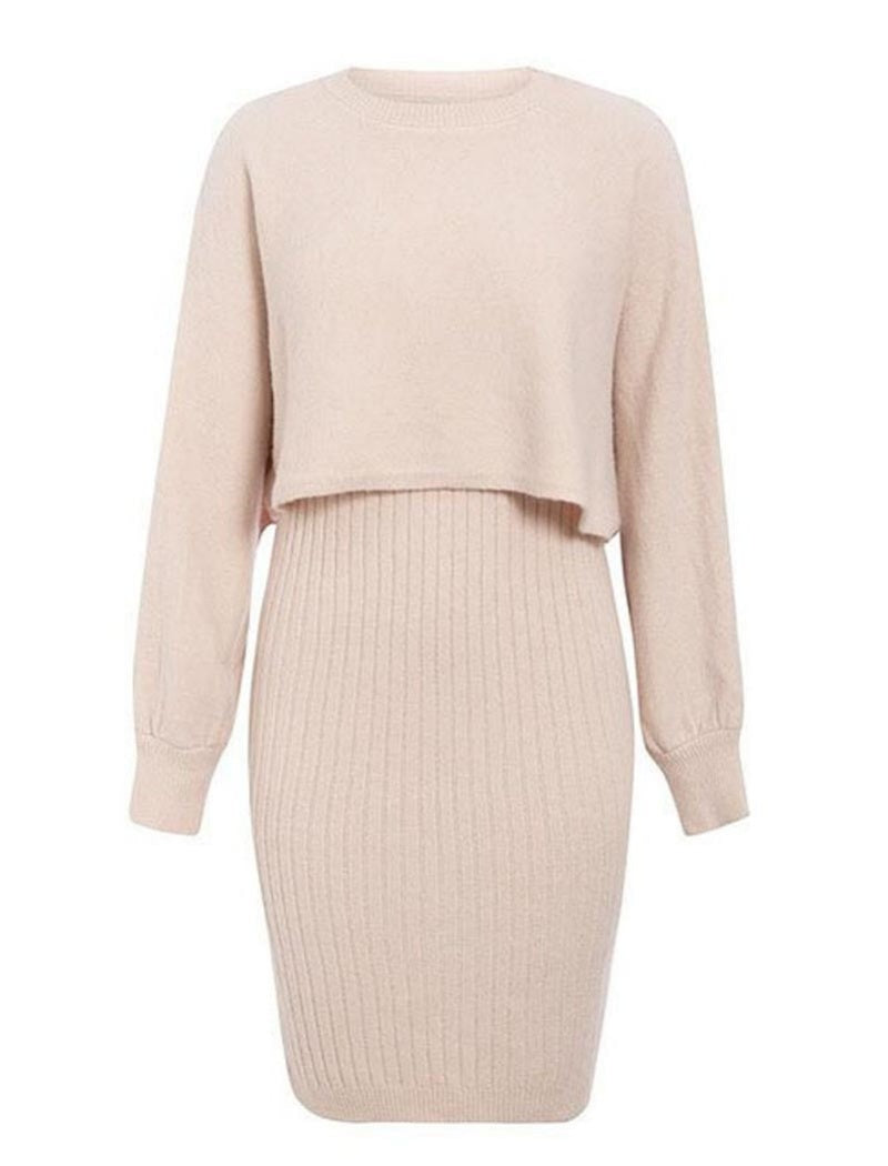 Ribbed Knit Top and Skirt Set