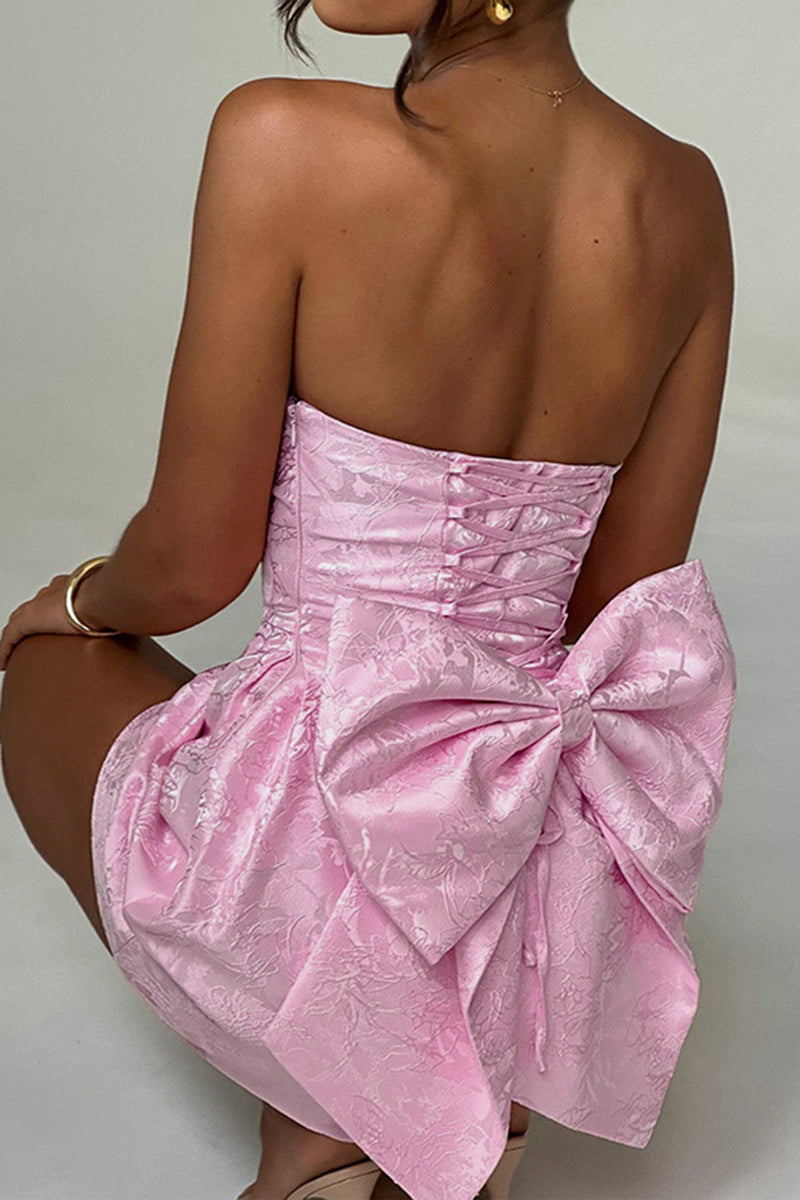 Strapless Floral Cocktail Dress