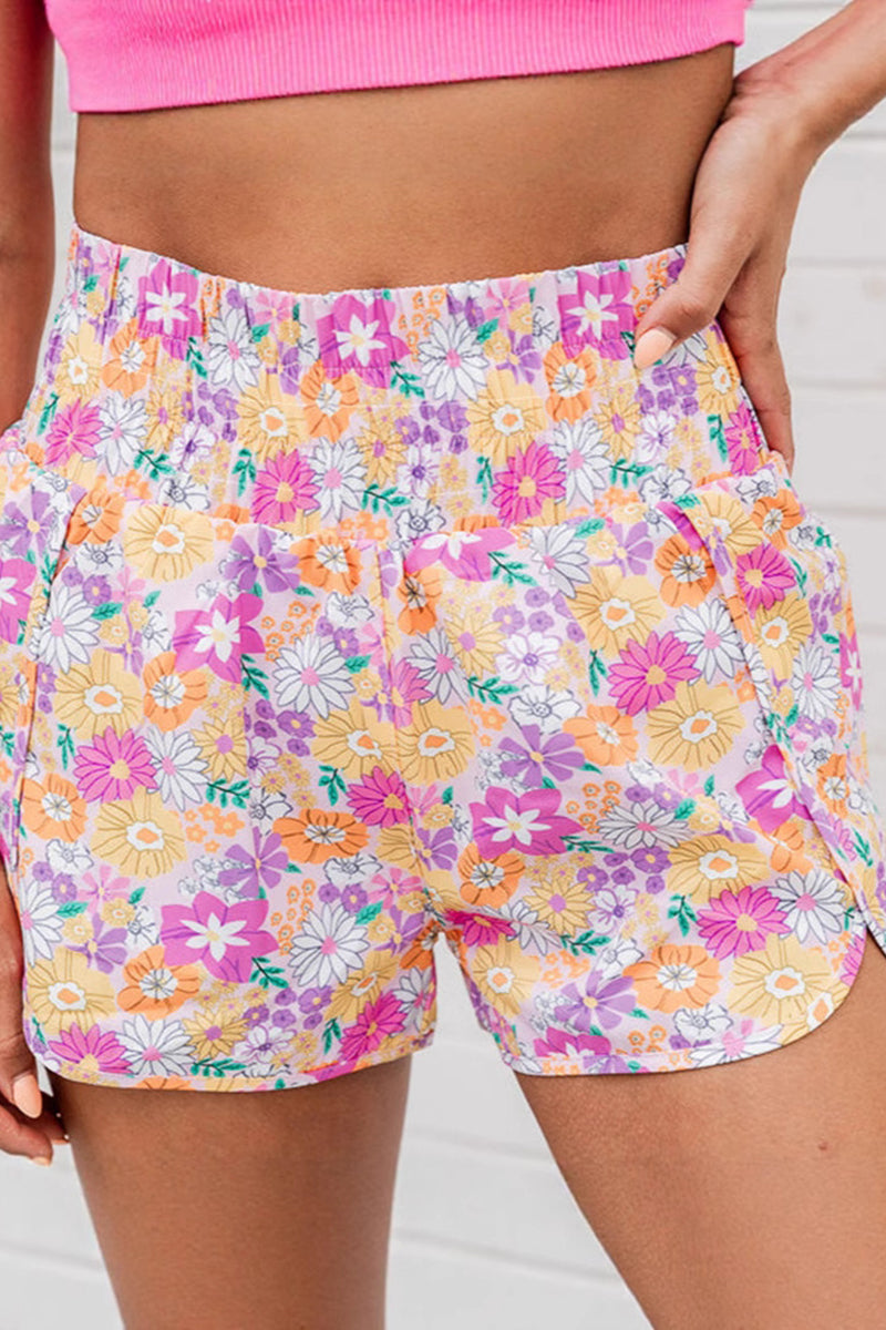 Floral High-Waist Casual Shorts